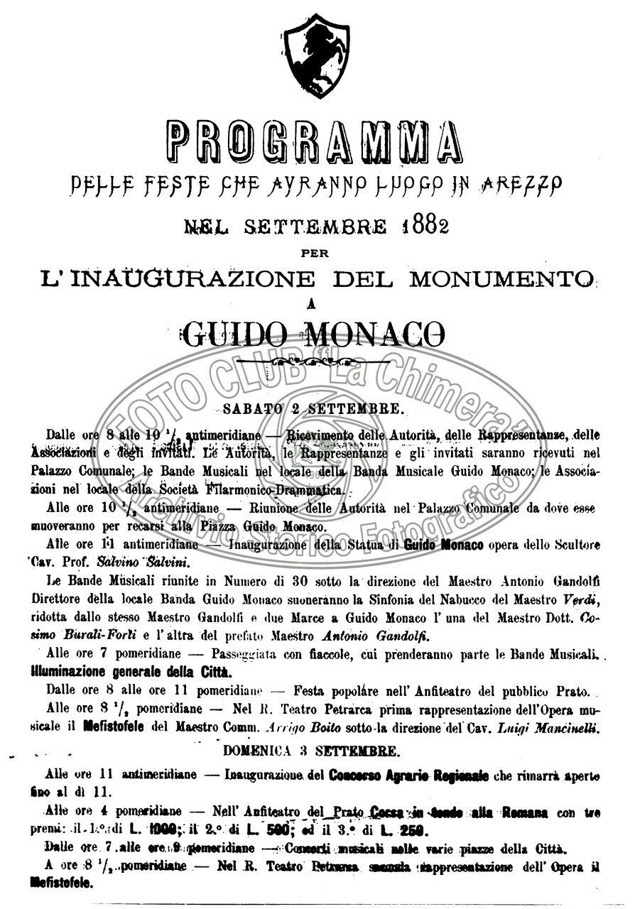 Inaugurazione del monumento a Guido Monaco
