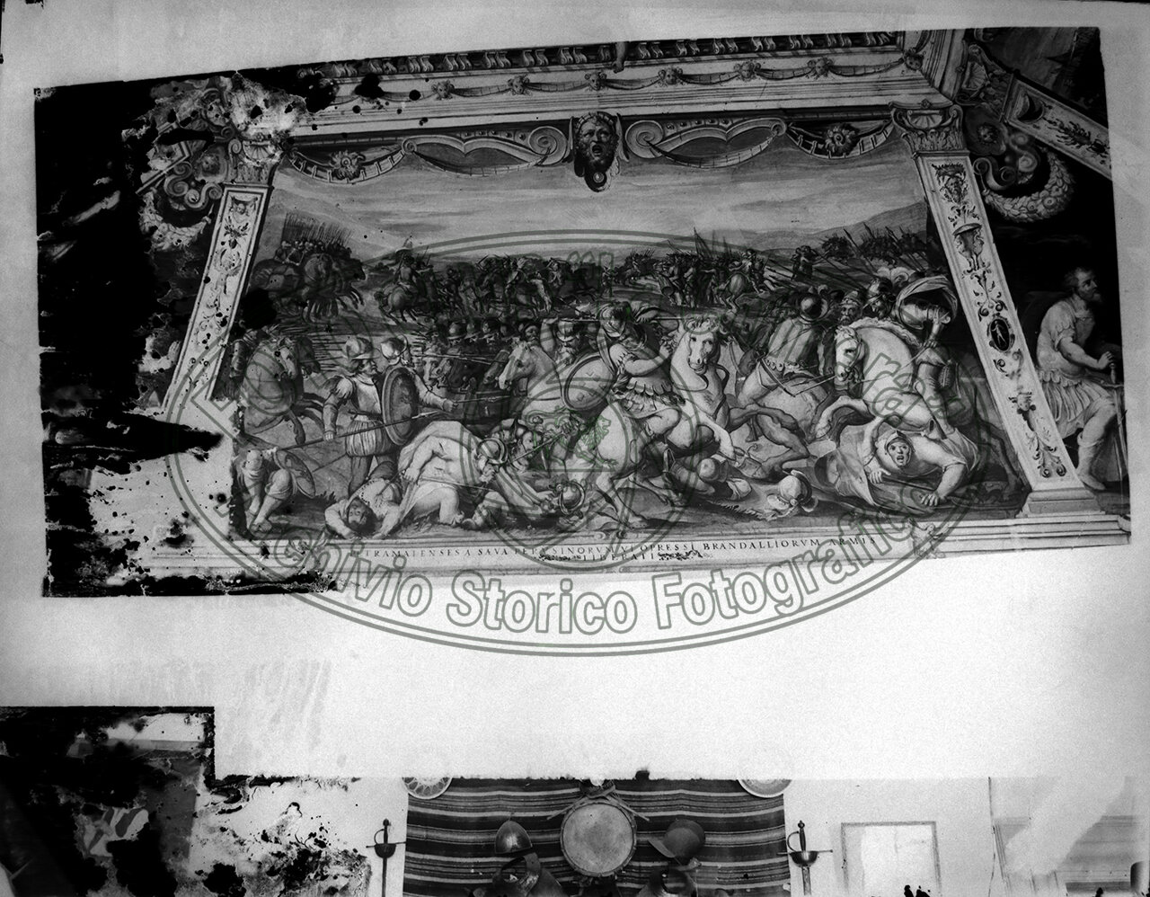 Arezzo Palazzzo Brandaglia Affresco Nel Soffitto Torri 21X27