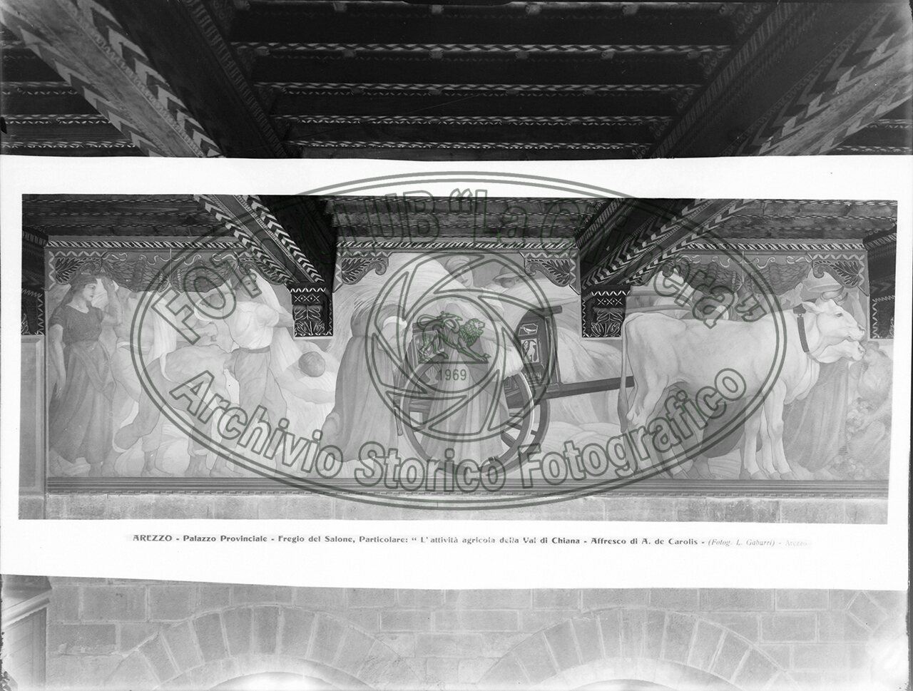 Arezzo Palazzo Provinciale Dettaglio Affresco L Attivita Della Valdichiana