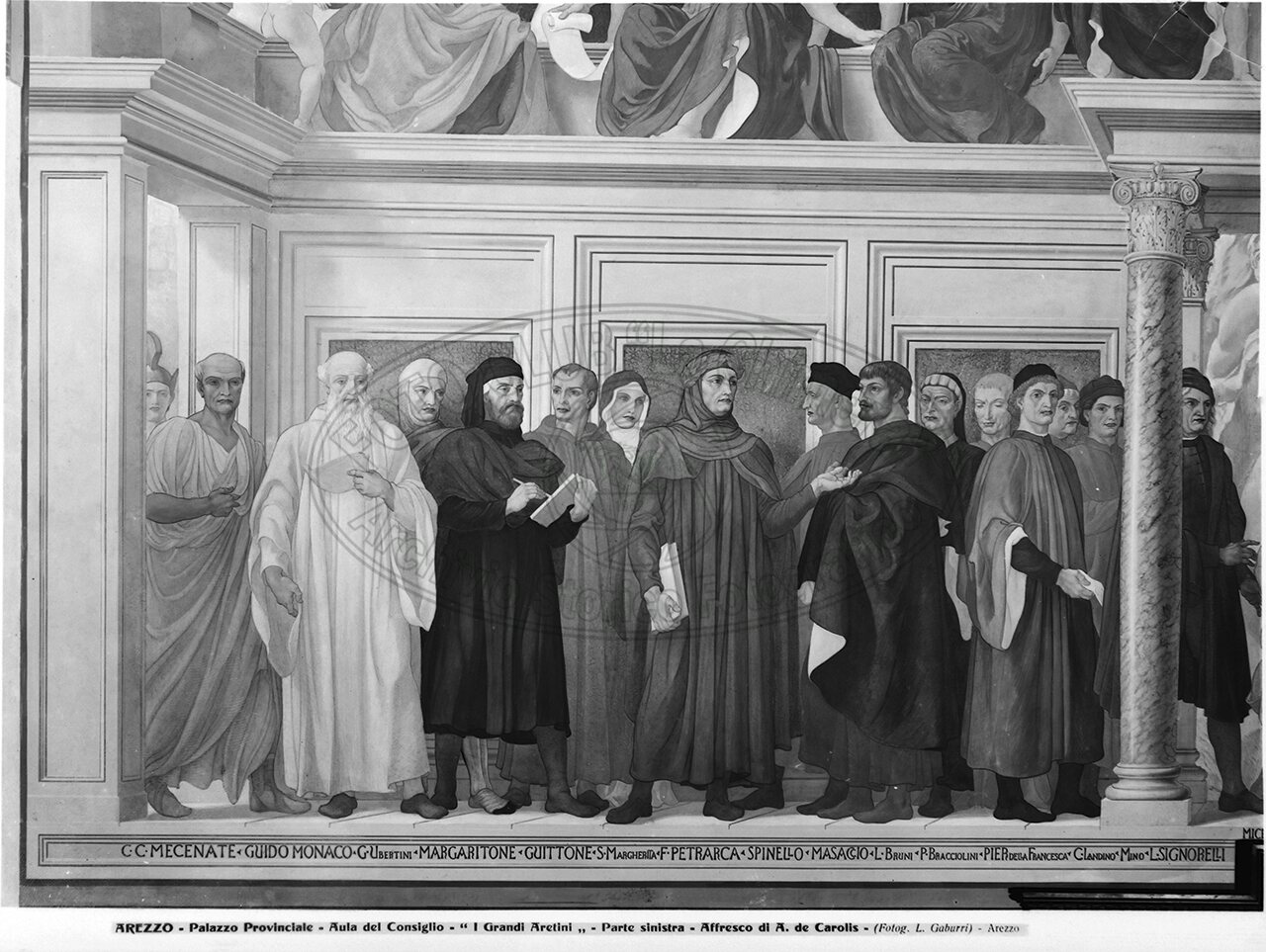 Arezzo Palazzo Provinciale Dettaglio Sinistro Affresco Uomini Illustri