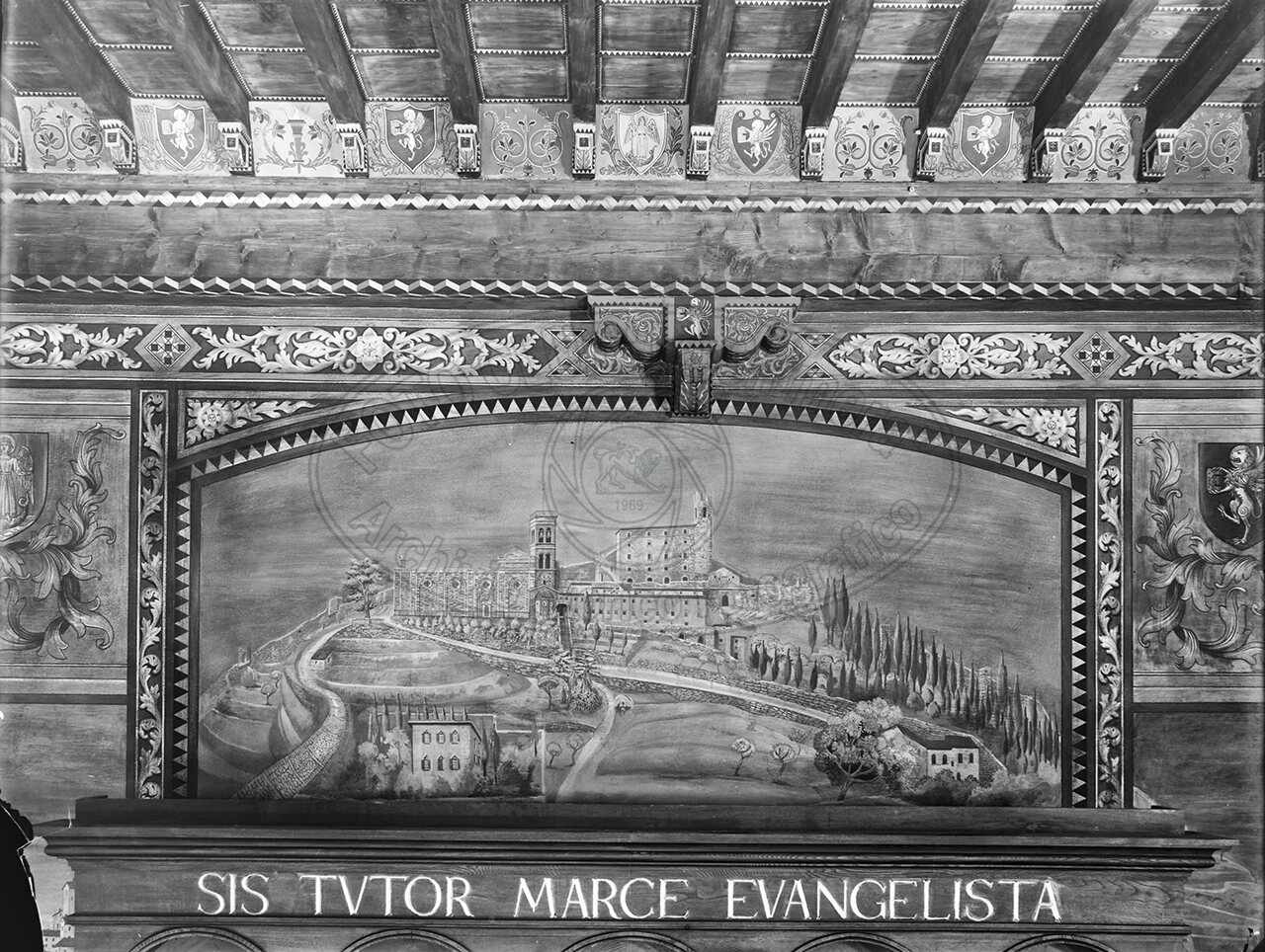 Cortona Palazzo Comunale Sala Del Consiglio Affreschi Di Vignaroli Setembre 1925
