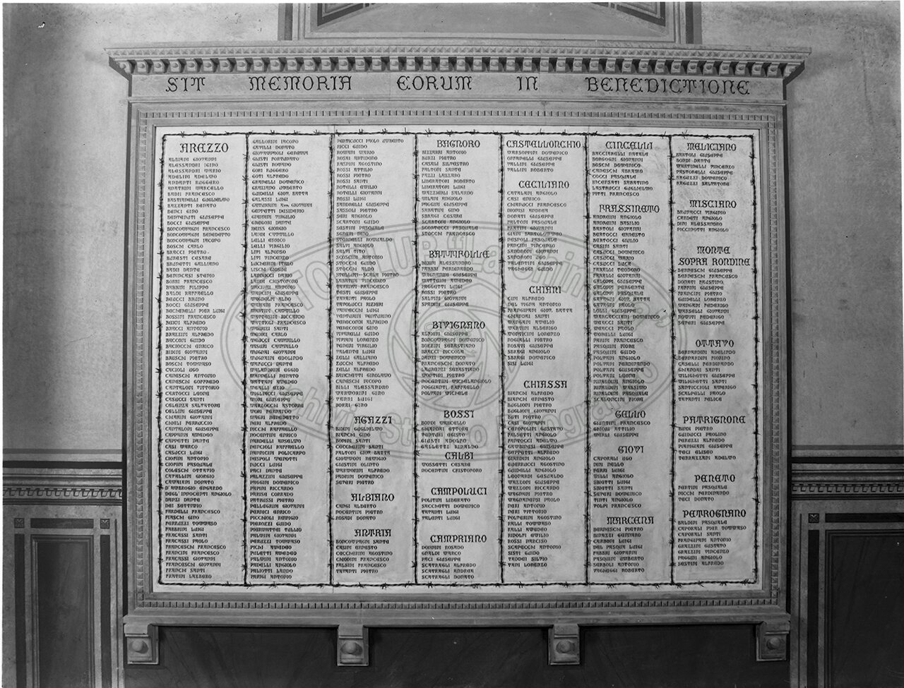 Arezzo Chiesa Di S Francesco Cappella Votiva Lapide Commemorativa Di Sinistra