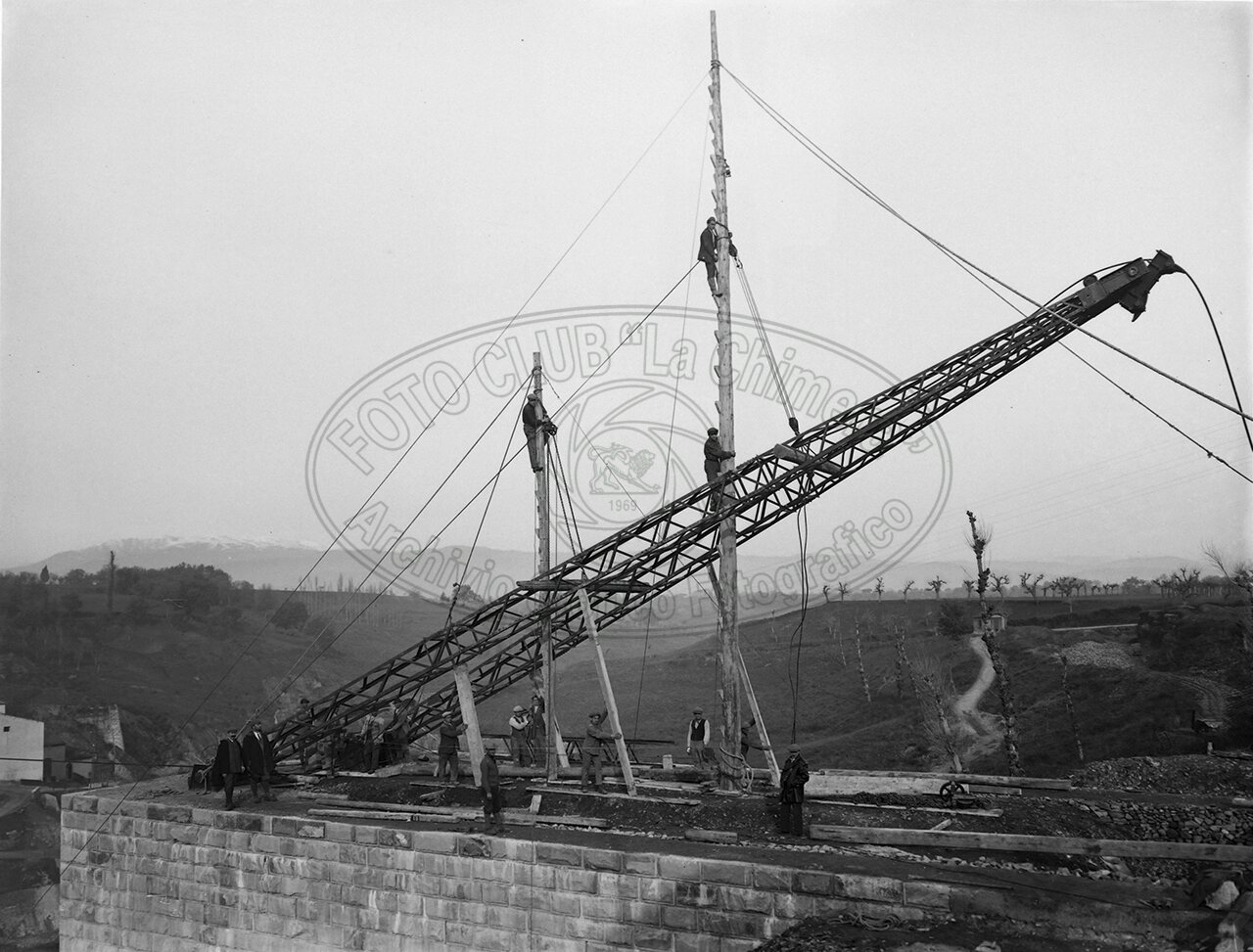 Arezzo Ponte Di Pratantico Messa In Opera Del Blondin